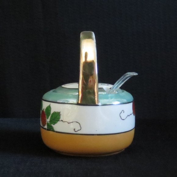 Naro Lidded Basket Jam Pot Vintage Ceramic Made in Japan Circa 40s or 50s - Picture 4 of 9